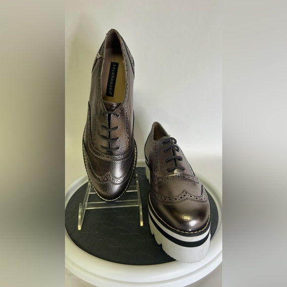 Salamandra  Silver Platform Oxfords Women’s Size  7 (24)  BRAND NEW SUPER CUTE! - Picture 8 of 10